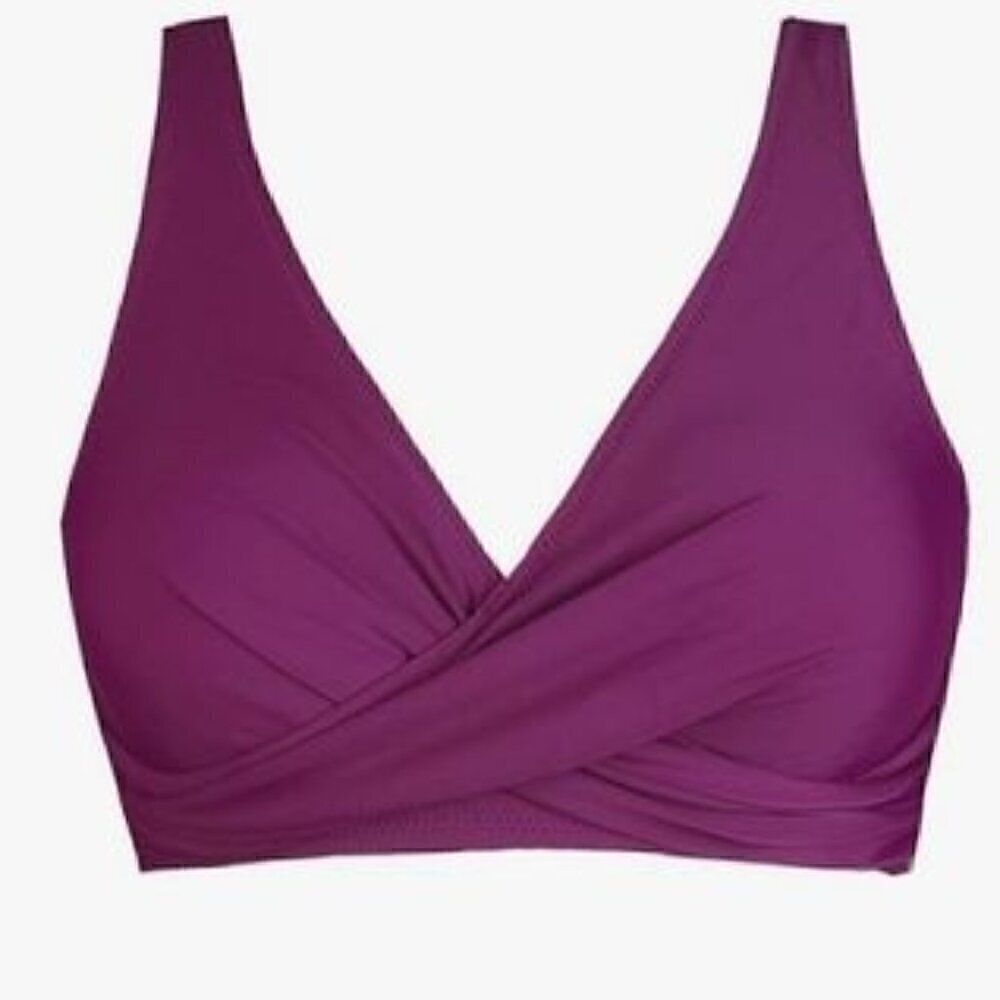 36.🆕XL Wrapped Tank Bikini Top, Lace-up Back & Floral Bikini Bottom NWT - Picture 4 of 5